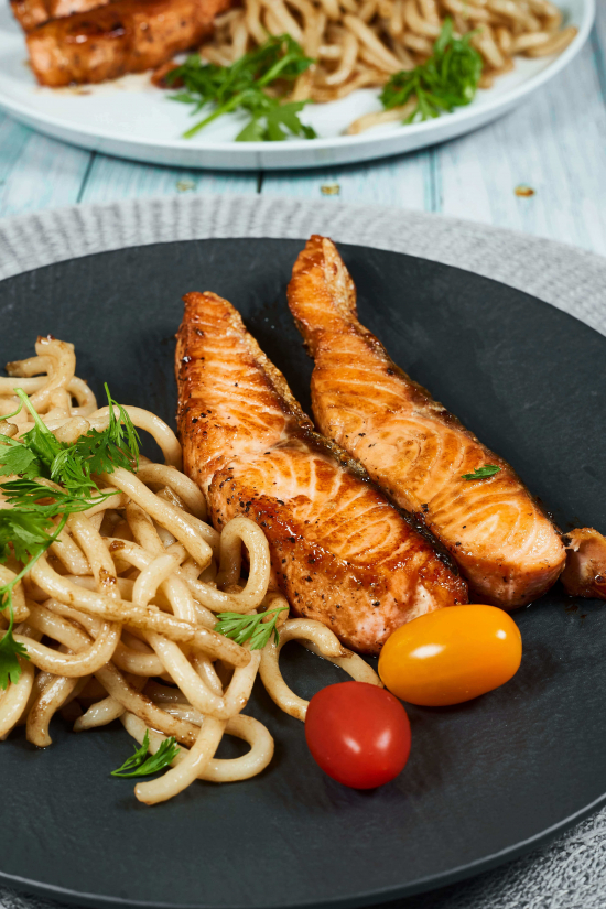 Teriyaki Salmon with Udon Noodle - Cuisine Reinvented